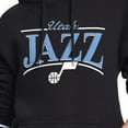 thumbnail image 3 of Women's Starter Black Utah Jazz Arch Stripe Fleece Hoodie, 3 of 3