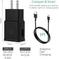 thumbnail image 2 of Adaptive Fast Charging Wall Charger Kit Set with USB C Cable 5ft for Google Pixel 6a USB Fast Charger Type C Charger (2chargers+2cables) - Black, 2 of 5