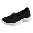 thumbnail image 5 of HEWUQI Womens Knit Walking Shoes 2026 Comfortable Summer Arch Support Slip on Loafers Width Orthopedic Casual Backless Flat Sneakers Black Size 7, 5 of 5