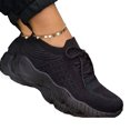 thumbnail image 5 of Joernso 1 Pair Women Walking Shoes Anti-skid Rubber Soles Lace-up Platform Shoes Slip On Comfort Casual Flats Foam Insole Tennis Sneakers for Gym Running, 5 of 8