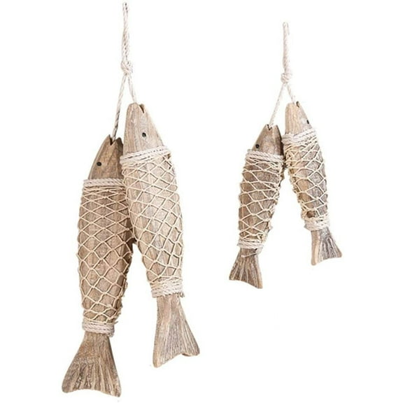Rustic Nautical Fish Decor Beach Theme Home Decoration Fish Sculpture Home Decor for Bathroom Bedroom Lake House Decoration