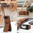 thumbnail image 6 of for Samsung Galaxy Z Flip 3 Wallet Case with Shoulder Lanyard Strap, Crossbody Phone Case with Card Holder Slots for Women Girls, Luxury PU Leather Flip Stand Purse Cover Shockproof Case, Brown, 6 of 9