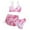 Pink, variant on Little Girls Swimming Suit Summer Girls' Cute Floral Swimsuit Three Piece Print Tie Dye Crisscross Swimwear Bathing Suit