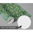 thumbnail image 6 of S4Sassy Self-Stick Decorative Boho Wallpaper, Diamond Floral Medallion Wall Paper, Plain Vinyl Waterproof Contact Paper, Green, 25"X360" Removable Renter Wall Covering For Bedroom, Dining Room, 6 of 9