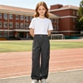 thumbnail image 2 of jiaxiM Girls Parachute Pants Kids Elastic Waist Wide Leg Cargo Pants Y2K Street Baggy Trousers with Pockets, 2 of 9
