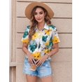 thumbnail image 3 of Blusa Zeagoo de poliéster con estampado floral hawaiano para mujer, 3 of 5