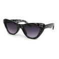 thumbnail image 2 of Retro Womens Thick Plastic Iconic Beveled Cat Eye Hipster Sunglasses Slate Tortoise - Smoke, 2 of 4