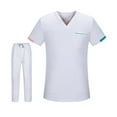 thumbnail image 1 of Conjunto de uniforme de enfermera para hombre y mujer, ropa de trabajo de enfermera transpirable y amigable con la piel, cintura elástica, ropa de, 1 of 8
