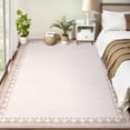 thumbnail image 4 of Garvee 5'x7' Modern Bordered Area Rug Farmhouse Neutral Carpet, Washable Rug Non Slip Soft Rugs for Living Room Bedroom Home Office, Beige, 4 of 10
