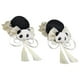 thumbnail image 2 of 2 pinzas para el pelo estilo chino con forma de panda, accesorios para el pelo con lazo decorativo. Blanco, 2 of 9