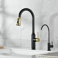 thumbnail image 5 of SUMERAIN Single Hole Kitchen Faucet with Pull Out Sprayer Stainless Steel Kitchen Sink Faucet Single Handle Faucet Swivel Spout,Black and Gold, 5 of 11
