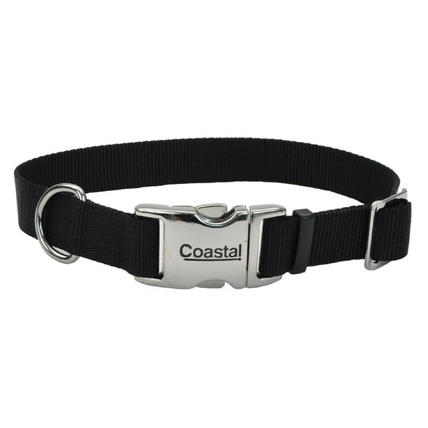 Collar para perro Coastal con hebilla metálica ajustable, 2 x 36 cm, color negro