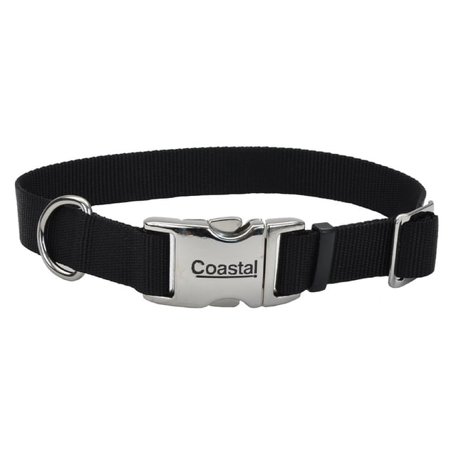 Collar para perro Coastal con hebilla metálica ajustable, 2 x 36 cm, color negro