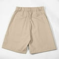 thumbnail image 6 of LIIPEE Girls Boys Dress Shorts Solid Color Stretch High Waist Uniforms Knee-Length Shorts With Pockets Boys Stylish Travel Shorts,Khaki,7-8 Years, 6 of 8