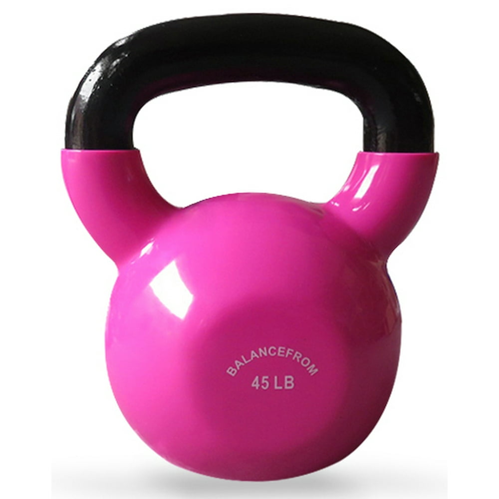BalanceFrom AllPurpose Color Vinyl Coated Kettlebells 45lbs(Single