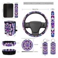 thumbnail image 4 of XYZCANDO Mandala Print Car Seat Cover Steering Wheel Cover Seat Belt Cover Keychain Lipstick Cover Car Trash Can Center Mirror Cover Coasters Easy Installation Personalized Suitable for Cars, 4 of 5