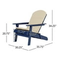thumbnail image 4 of Ocean Outdoor Acacia Wood Folding Adirondack Chairs with Cushions, Set of 2, Navy Blue and Khaki, 4 of 20