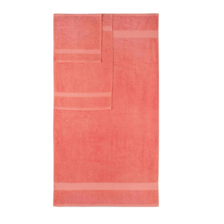 RARE Vintage Martex Pink ROSE Floral Two Bath Towels, 1 Hand Towel