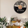 thumbnail image 2 of Reloj de pared con disco de vinilo, estilo vintage, pesca, silencioso, que no hace tictac, 2 of 3
