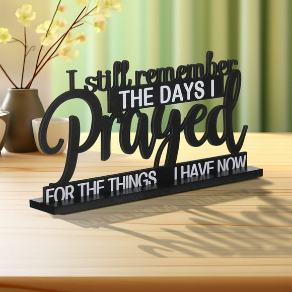 Clearance! Wooden Desktop Inspirational Text Standing Sign Ornament Wooden Sign Dining Table Home Living Room Decorative Signs Todays Deal Liquidation Pallets #39