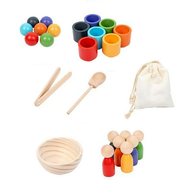 Juguetes de Educación Temprana Hugo Rainbow Balls in Cups Motricidad fina 7 colores