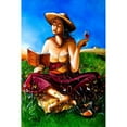thumbnail image 3 of West, Ronald 17x24 Black Modern Framed Museum Art Print Titled - Lady of the Flowers, 3 of 5