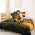 thumbnail image 4 of Homewish Retro Nature Tree Queen Comforter Set,Vintage Botanical Comforter Sets Queen,Green Orange,Light Gray Reversible,3 Pieces,1 Comforter and 2 Pillowcases, 4 of 7