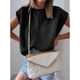 thumbnail image 3 of Weardear Womens Cap Sleeve Sweater Vests Tops Fashion Casual Crew Neck Loose Fit Knit Lightweight Pullover Top, 3 of 6