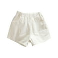 thumbnail image 4 of XIMIN Kids Shorts Casual Overalls Baby Thin Wear Pants Solid Color Multi Color Multi Size Basketball Lightweight Shorts Spring and Summer for Boys and Girls (4-5 Years, White), 4 of 5