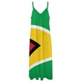 thumbnail image 6 of Guyana Flag Sleeveless Suspender Dress Summer Fashion Casual Long Dress, 6 of 9