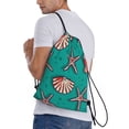 thumbnail image 3 of Kdxio Starfish and Shell Print Drawstring Backpack Bag,Waterproof Draw String Back Sack, Gym Drawstring Bags Swim Bag For Unisex, 3 of 9