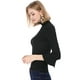 thumbnail image 4 of Suéter de cuello alto Allegra K con volantes para Mujer Jersey de punto Elástico Negro XS, 4 of 6