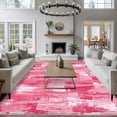 thumbnail image 3 of Large Area Rugs for Living Room Bedroom, Pink Abstract 5'x8' Rug Washable Carpet Runner Indoor Outdoor, Vintage Geometric Gradient Oil Painting Modern Non Slip Floor Mats Rug for Kitchen, Bathroom, 3 of 8