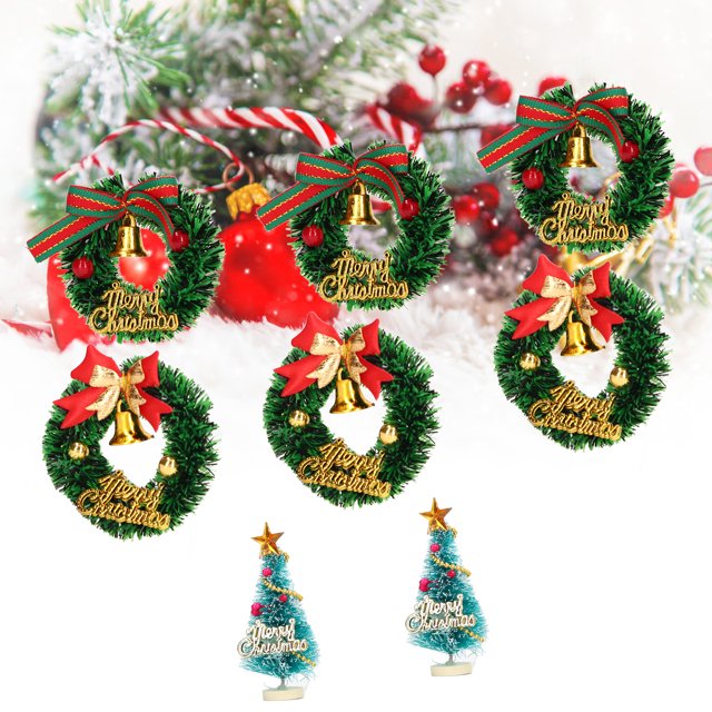 Decoración De Coronas De Casa De Muñecas, Lindo Y Delicado, Añade Ambiente Festivo 1:12, Coronas De Navidad, árboles Para Decoración Navideña