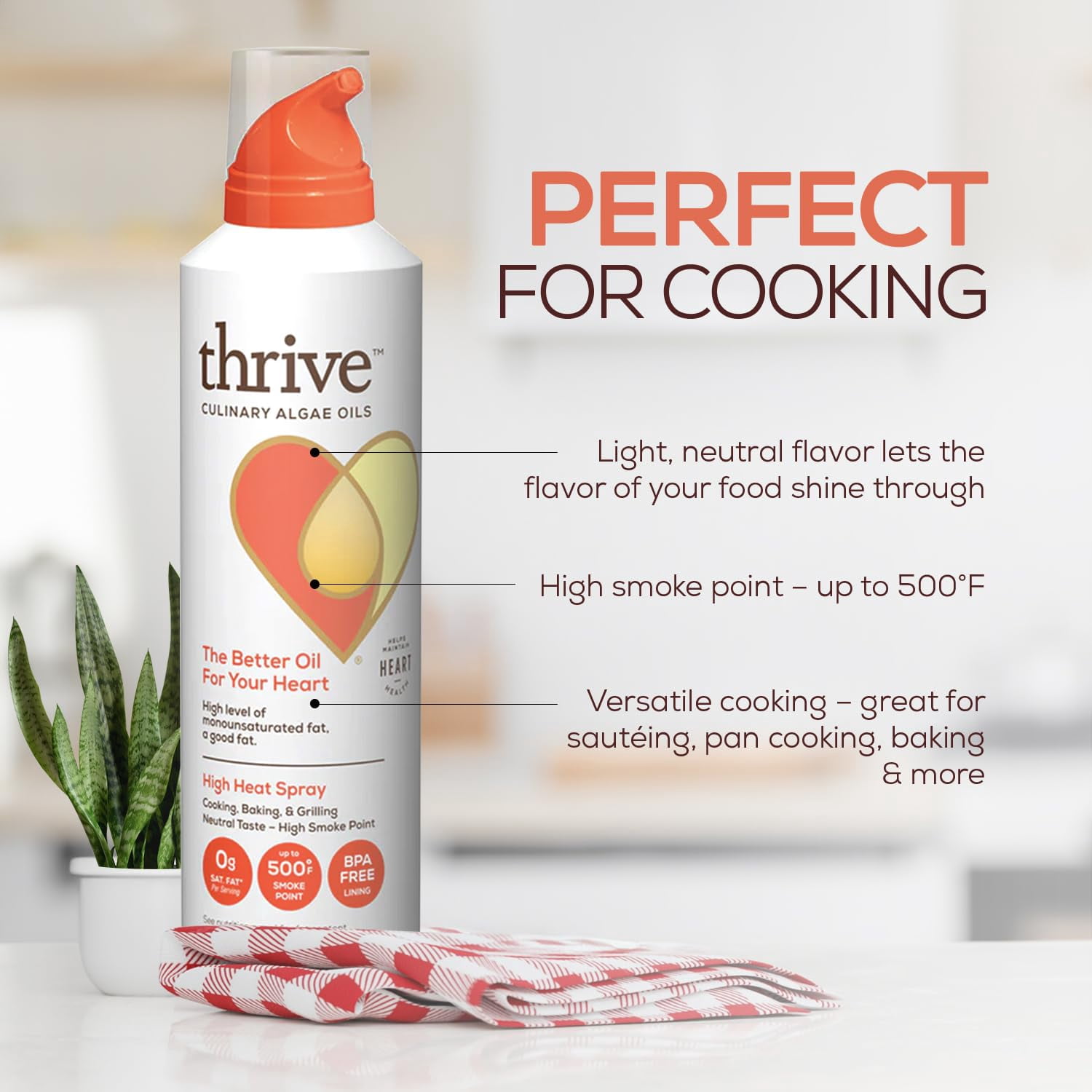 Thrive Cooking Spray – Culinary Algae Oils 5 fl oz, 3 Pack