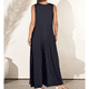thumbnail image 4 of Mono Informal de Verano para Mujer, Holgado, Sin Mangas, con Cuello en V, Pierna , , Holgado, con Bolsillos. Negro XL, 4 of 6