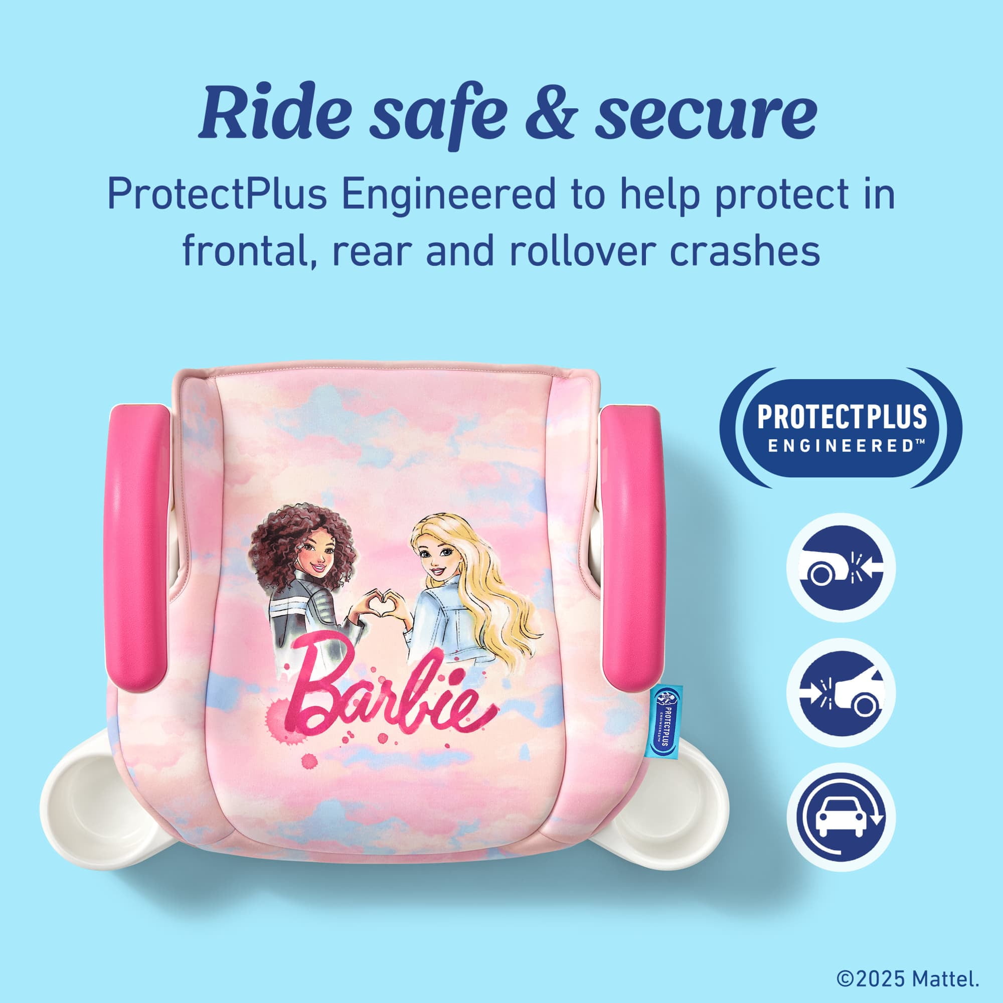Graco Turbobooster 2.0 Backless Booster Seat, Barbie Paint, Pink