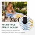 thumbnail image 4 of Round Outdoor Tablecloth with Umbrella Hole and Zipper, Tropical Palm Leaves Tablecloth with Elastic Waterproof, Summer Botanical Boho Watercolor Patio Table Covers for 36" - 44" Picnic Pool Tables, 4 of 9