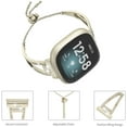 thumbnail image 6 of Wearlizer Fitbit Versa 3 / Sense Bands for Women, Dressy Metal Replacement Wristbands Strap Accessories Bling Rhinestone Strap Bangle Watch Band for Versa 3 /Sense(Gold), 6 of 6