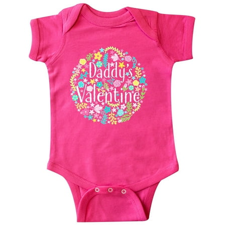 

Inktastic Daddy s Valentine with Flower Circle Gift Baby Boy or Baby Girl Bodysuit