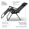 thumbnail image 3 of Hearth & Harbor Zero Gravity Chair, Outdoor Lounge Chair with Cup Holder, Black, 3 of 9