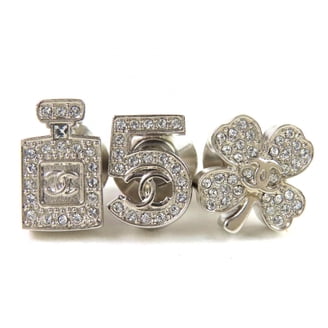 Pre-Owned CHANEL Brooch Pin Coco Mark Rhinestone Gold Black  display picture 2