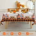 thumbnail image 2 of Thanksgiving Fall Tablecloth, Harvest Pumpkin Square Table Cloth, Farmhouse Holiday Checkered Table Cover for Party Picnic Dinner Decor Orange 60 x 60 Inch, 2 of 6