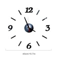 thumbnail image 2 of Reloj de acrílico de bricolaje, superficie de espejo, decoración de reloj decorativa de pared para sala de estar, dormitorio - negro Scienceny HA3328-02B, 2 of 6