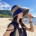 thumbnail image 4 of CoCopeaunts Summer UV Protection Cap, Sun Hat Beach Stripes Design Casual Hat Wide Brim Breathable Large Hiking Fishing Travel Comforty, 4 of 8