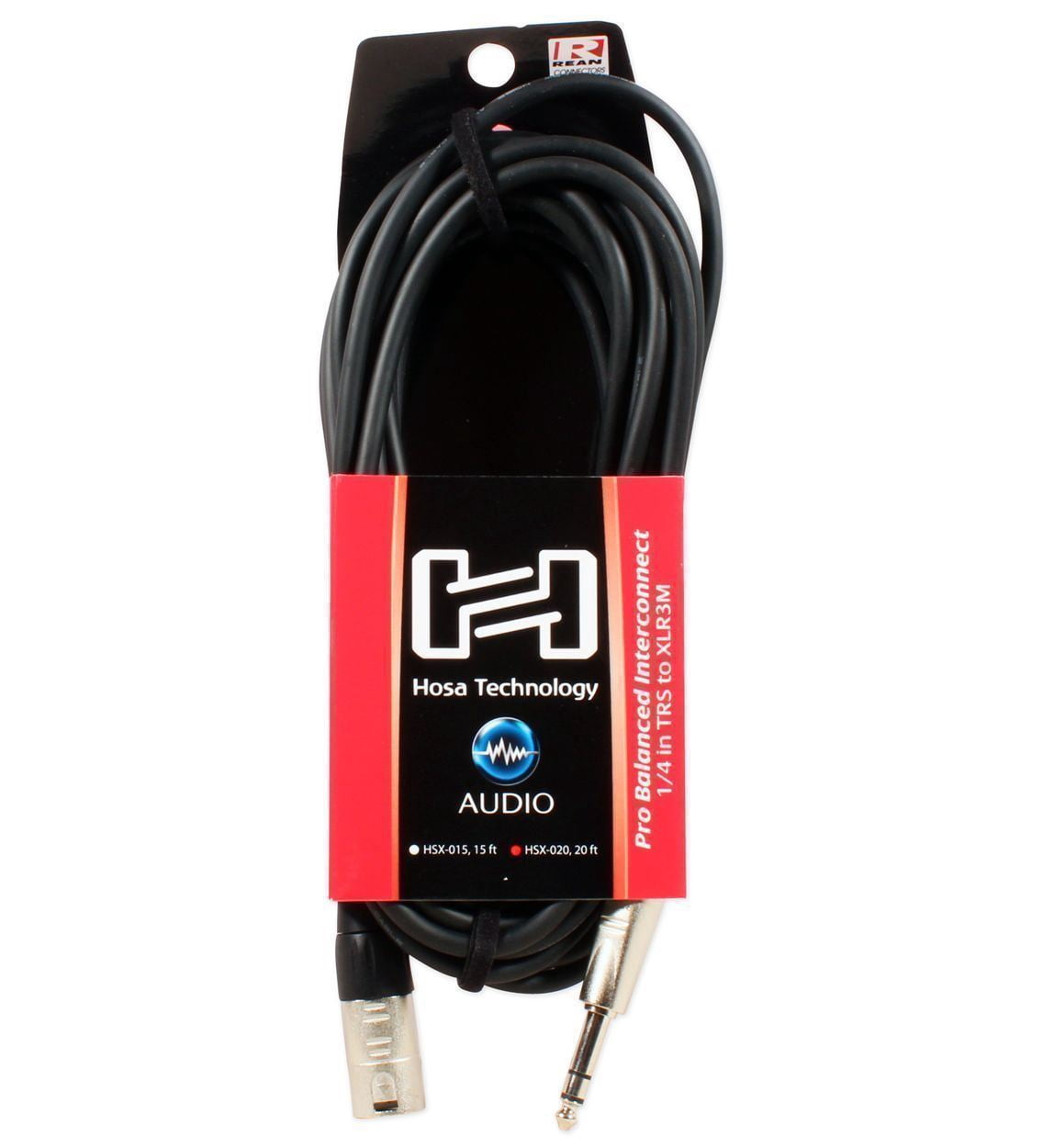 Hosa Technology 20 ft HSX-020 Rean 1/4" TRS-XLR-3 Male Balanced Inter-Connect Cable, Black