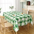 thumbnail image 2 of St. Patrick''s Day Checkered Rectangle Tablecloth - Waterproof and Washable Holiday Green Shamrock Table Cloth Decorative Table Cover for Outdoor, Indoor Party Dining Room, 160GSM, 2 of 6