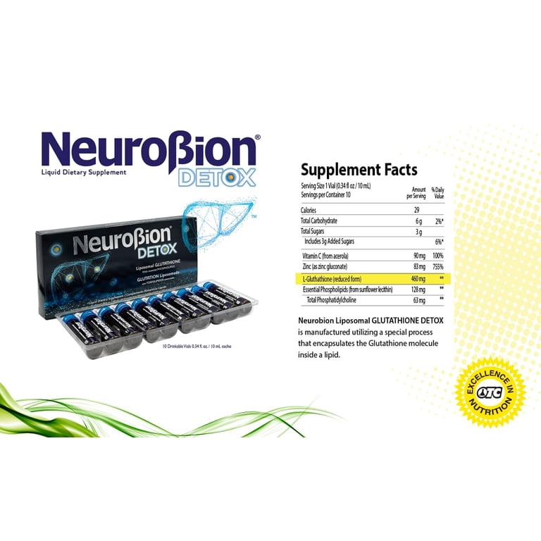 Neurobion Detox Liposomal Glutathione Liquid Essential Phospholipids  Supplement Antioxidants Immune System 10 Vials