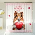 thumbnail image 3 of Happy Valentine's Day Collie Brings Love Heart Shower Curtain Collie Dog Lover Gifts Idea Waterproof Bathroom Bathtub Curtain - 02028, 3 of 5