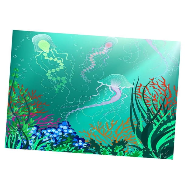 1 Piezas 3D Acuario Telón De Fondo Imagen Decoración 3 Tamaños - p 61 * 41 cm Zulema Vinilo decorativo pecera
